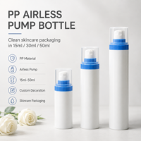 Flacon pompe PP 15ml 30ml 50ml, emballage cosmétique personnalisé avec logo et couleur pour sérum, lotion, crème, essence, fabrication OEM
