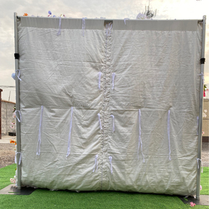 Mur de fleurs artificielles en <span class=keywords><strong>soie</strong></span> 3D blanc fait main pour les mariages en plein air, les anniversaires, les propositions, Pâques, prêt à l'emploi - Product Image 6