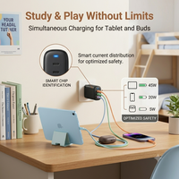 Chargeur mural 3 ports USB A USB C 65W GaN type C pour ordinateur portable QC PD 4.0 3.0