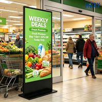 HRAY - Pantalla Publicitaria Vertical de 43 Pulgadas con Base Metálica Delgada, 50000 Horas de Vida Útil de la Pantalla, para Centros Comerciales, Promoción de Tiendas, Compatible con OEM y ODM