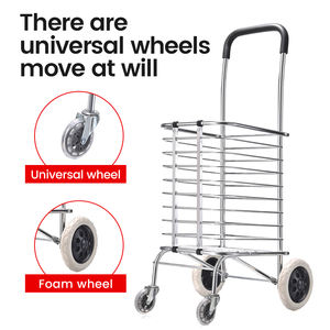 Carrito de Compras Plegable con Ruedas, Giratorio 360 Grados, para Comestibles, Equipaje, Lavandería, Almacenamiento OEM - Product Image 5