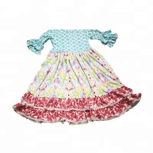 Bébé fille été robe à volants enfants demi manches tutu robe de princesse enfants usine en gros - Product Image 3