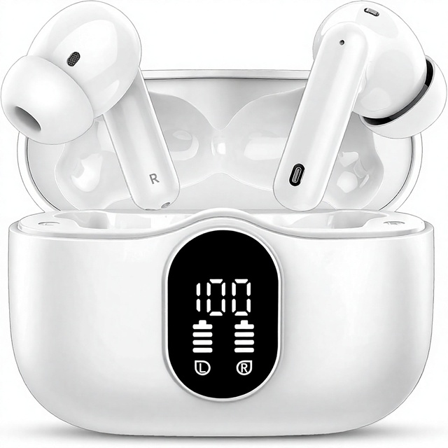 Wireless for 5.4 In-Ear Earbuds ENC Noise Cancelling LED Display IP7 Waterproof Bass Stereo Sound Clear Calls Sports