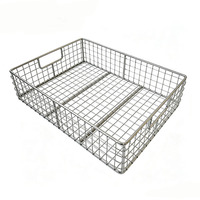 Panier de stérilisation médical en acier inoxydable, panier en treillis métallique, plateau organisateur pour instruments chirurgicaux de clinique, désinfection par autoclave