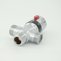 Robinet mélangeur thermostatique automatique en laiton 3/4\" pour salle de bain, chauffe-eau solaire électrique, robinet mélangeur de douche DN20 chromé