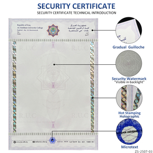 Custom Logo Security Watermark Paper Transcript Document University College Diploma Certificate With Guillochieren And Microtext - Product Image 2
