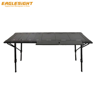 Table de camping et de pique-nique IGT réglable en hauteur, mobilier d'extérieur portable, table de cuisine pliable en aluminium pour l'extérieur