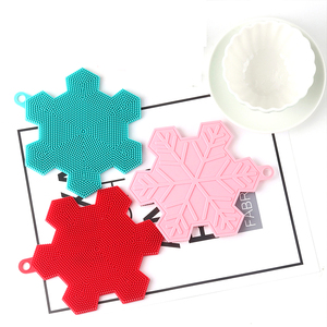 แปรงล้างจานซิลิโคนคู่ ลายเกล็ดหิมะ สำหรับทำความสะอาดในครัว - Product Image 6