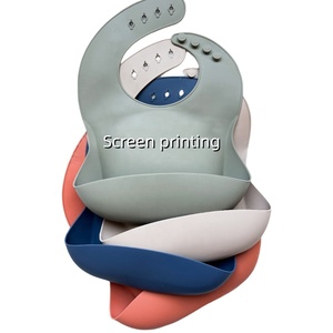 Amazon Bestseller BPA-freie Wasserdichte Silikon-Babylätzchen mit Auffangschale, Großhandel Fütterungslätzchen für Kleinkinder - Product Image 2