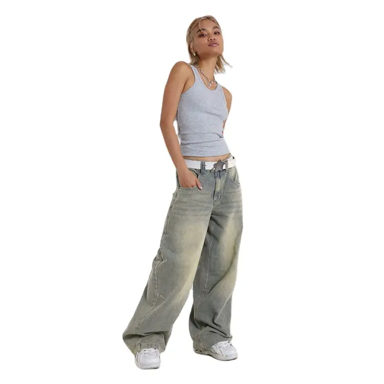Jeans à jambes larges jeans évasés en denim pour femmes pantalons en jeans vierges Boot Cut pantalons