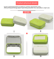 Boîte en étain carrée écologique promotionnelle, impression personnalisée CMYK, mini boîte à menthe à charnière pour l'emballage de bonbons et d'aliments