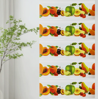 Vliegenvanger met fruitbloemenprint, dubbelzijdig klevende venster-vliegval voor binnen, thuis, restaurant, vliegen, muggen en insecten.