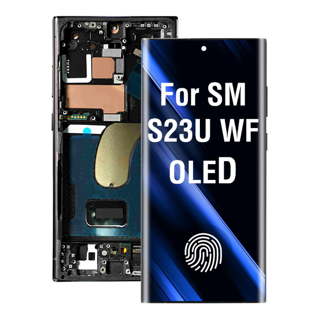 6.78inch OEM AMOLED Lcd for Samsung S23 Ultra Screen With Frame Support Fingerprint Sensor Display Mobile Replacement Pantalla