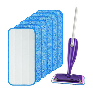 Double usage 12 pouces pour <span class=keywords><strong>Swiffer</strong></span> Wet Jet Compatible Ultra-Fine Fiber Mop Pen Core Sky Blue Dry & Wet Mop Spare Cloth - Product Image 1