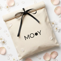 Pochette en coton sergé bio réutilisable avec logo personnalisé imprimé pour emballage de vêtements, foulards et oreillers, sac anti-poussière