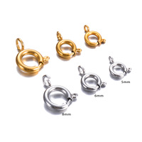 Fermoir rond à ressort doré avec anneau de jonction ouvert pour la fabrication de bijoux DIY, colliers et chaînes