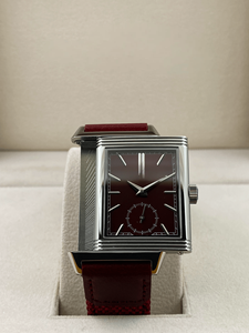Reloj Rectangular de Lujo para Hombre con Segundero Pequeño, Caja de Metal Pulido, Correa Roja de Dos Tonos para Eventos Formales y Casuales Elegantes - Product Image 5