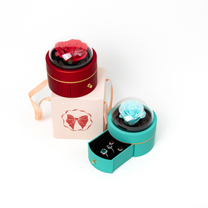 Caja de Joyería de Lujo Zebopak con Rosa Eterna y Cajón, Caja de Regalo con Flor Preservada y Logotipo Personalizado para el Día de San Valentín, Venta al Por Mayor - Product Image 1
