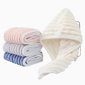 Serviette de bain en microfibre corail super absorbante et à séchage rapide pour <span class=keywords><strong>femme</strong></span>, idéale pour la maison et le shampoing, modèle Candy Bar Dry Hair Cap - Product Image 3