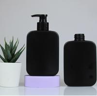 Bouteilles en plastique HDPE carrées noires personnalisées avec logo, 300 ml, pour nettoyant visage homme, savon pour le corps, lotion pour le corps, shampoing