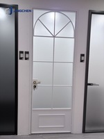 Puerta Corredera de Vidrio con Marco Delgado de Aluminio Personalizado, Partición Interior Transparente, Moderna, Resistente al Viento, para Hotel, Oficina, Apartamento, Sala de Exposiciones