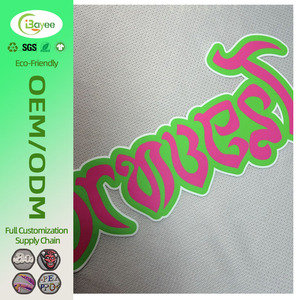 Oeko-Tex 100 Certified Multicolor Irregular Letters Silicone Patches Soft Touch Heat Transfer <b>Labels</b> Iron on for Hoodie - Product Image 1