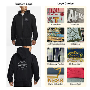 Vente en gros de sweat à capuche zippé imprimé de haute qualité sweat à capuche zippé classique pour hommes en éponge française personnalisé - Product Image 2