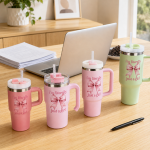 Custom Logo 16oz Stainless Steel <b>Double</b> <b>Wall</b> Vacuum Insulated Tumbler with Straw Leak-Proof Lid & Handle BPA Free Business Gift - Product Image 1