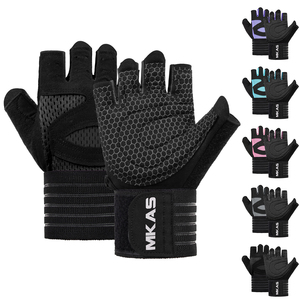 Guantes de entrenamiento para levantamiento de pesas con soporte para muñeca Guantes de gimnasio para hombres y mujeres - Product Image 1