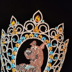 Rhinestone kim cương động vật cậu bé vương miện vẻ đẹp con chó dễ thương cuộc thi hoa vương miện - Product Image 4