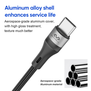 Câble <span class=keywords><strong>de</strong></span> charge rapide type C tressé en alliage d'aluminium PD 60w Charge rapide type C vers C pour Samsung - Product Image 2