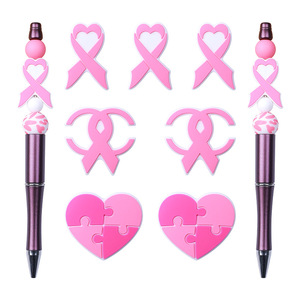 ลูกปัดซิลิโคนรูปหัวใจสีชมพูสำหรับทำปากกา <span class=keywords><strong>ราคา</strong></span>โรงงาน ปลอดสาร BPA สำหรับงาน DIY ทำของเล่นเด็กกัดเล่น - Product Image 1