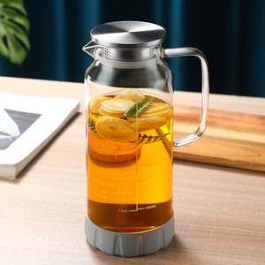 <span class=keywords><strong>Caraffa</strong></span> in Vetro Borosilicato da 2L per <span class=keywords><strong>Acqua</strong></span> Fredda, Resistente al Calore, con Infusore per Frutta, Scala Graduata, Filtro e Coperchio, per Cucina e Adulti - Product Image 1