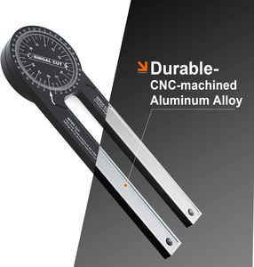 Outil de mesure de précision pour la menuiserie : rapporteur d'angle en aluminium de 7 pouces pour scie à onglet, mesure d'angles intérieurs et extérieurs, avec marquage laser, en gros - Product Image 5