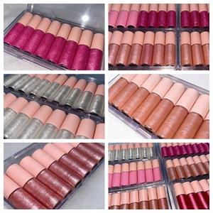 Private Label Vegan Mineral Liquid Matte Glossy <b>Mini</b> Glitter Shine Lip Gloss <b>Lipstick</b> Set Nude - Product Image 5