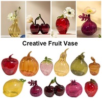 56H Offres Spéciales fait à la main verre rouge fraise Figurine verre cristal fruits Miniature ornement bureau vase décoration de la maison