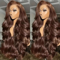 Perruque Cheveux Humains Ondulés 40 Pouces, Dentelle HD 13x6, Sans Colle, Pré-Pluckée, Cheveux de Bébé, Ultra Longue pour Femmes Noires