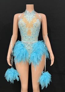 Bikini Personalizado para el Carnaval de <span class=keywords><strong>Miami</strong></span>, Monokini con Pedrería y Cristales, Halter de Tul, Traje de Baño para el Festival Caribeño Jouvert - Product Image 4