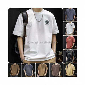 Vintage Acid Washed T-Shirt for <strong>Men</strong> Custom Logo Distressed Heavyweight 100% Cotton Oversized Knitted Casual Style - Product Image 6