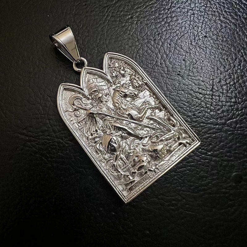 Pendentif unicolore en acier massif