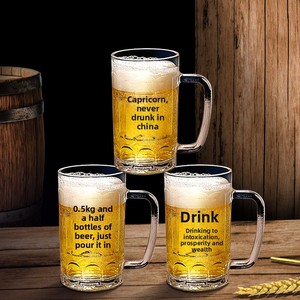 Jarra de Cerveza Personalizada al por Mayor con Logotipo, 400 ml, de Vidrio Templado con Asa - Product Image 2
