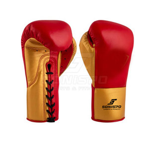 ขายส่ง SONISPO SPORTS & FITNESS ถุงมือชกมวยหนังแท้แบบกำหนดเอง ซับเหงื่อได้ดี ปรับขนาดได้ด้วยเชือกผูก สำหรับนักมวย - Product Image 4