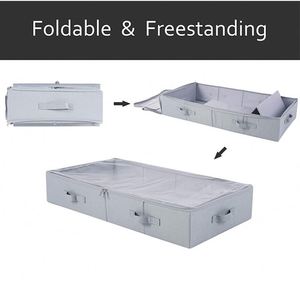 Organizador Plegable de Tela de Lino Más Vendido con Tapa Transparente de PVC para Almacenamiento Bajo la Cama, para Ropa, Bolsos, Manualidades y Costura para Armario - Product Image 4