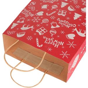 Bolsa de Regalo Grande de Papel Kraft Reciclado con Asa para Fiestas de Navidad, Cumpleaños, Compras, Bolsa de Papel de Primera Calidad - Product Image 6
