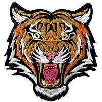 Patch brodé personnalisé motif tigre pour vêtements, en tissu écologique et PU, fabriqué en feutre durable