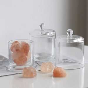 Custom Clear Bell Aroma Stone <b>Storage</b> <b>Container</b> Crystal Aromatherapy Holder Cups <b>Glass</b> Candles Cup With Cover - Product Image 4