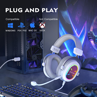 Fifine H6XW Gamer Auriculares 7,1 Auriculares Gamer USB Auriculares RGB Gaming Auriculares para PC