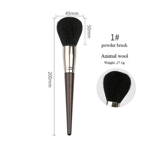 Ensemble de 12 pinceaux de maquillage pour les yeux en poils de chèvre naturels, entièrement noirs, marque privée, <span class=keywords><strong>pinceau</strong></span> éventail, logo personnalisé, haute qualité, luxe - Product Image 2