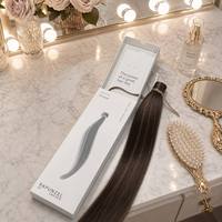 Boîte d'emballage artisanale pour extensions de cheveux avec ruban, boîte de présentation de luxe pour queue de cheval et perruque, boîte en papier personnalisée pour salon de coiffure, vente au détail et cadeau