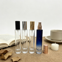 Flacon de parfum vide de luxe en verre à fond épais de 10 ml et 15 ml avec pulvérisateur à brume fine pour emballage de parfum
